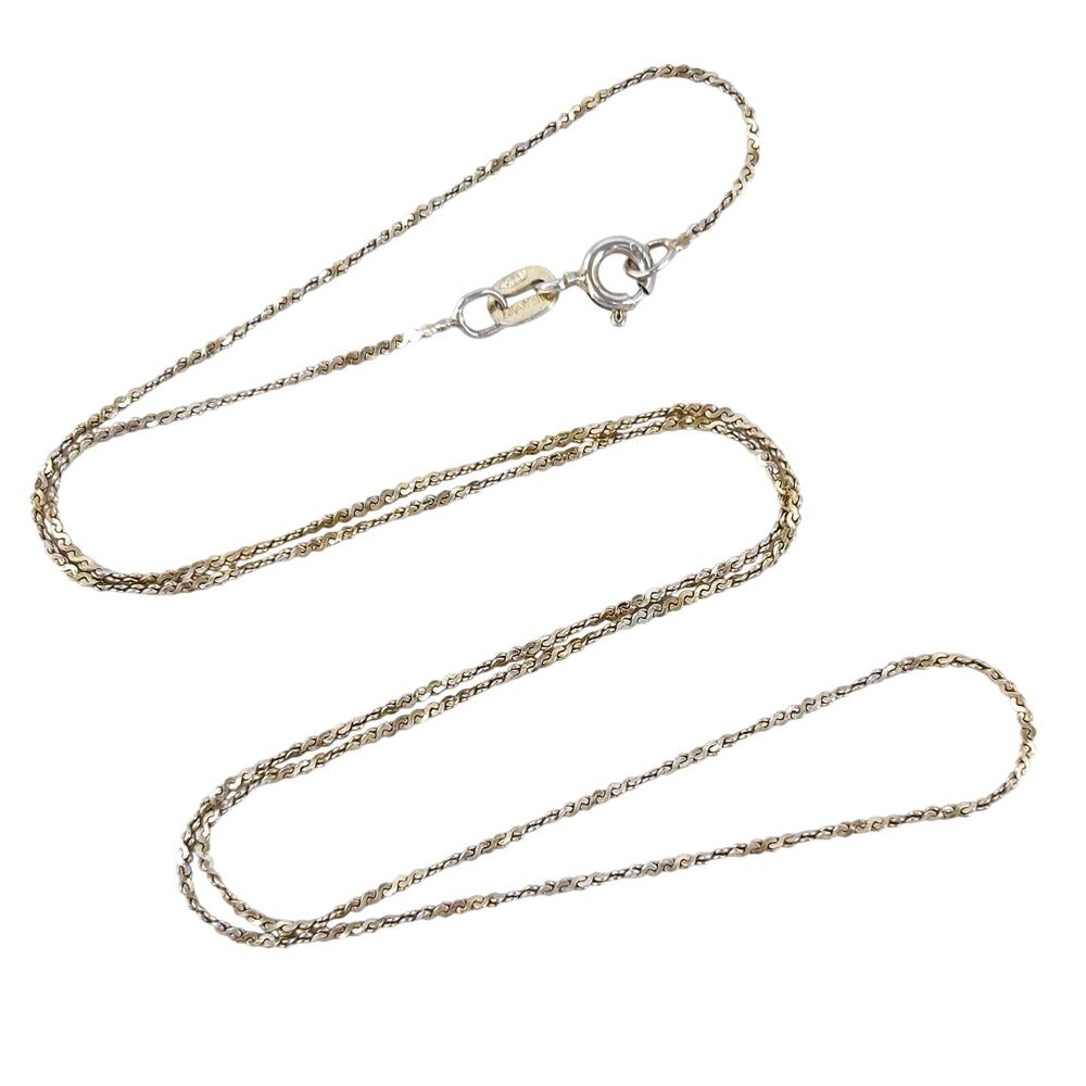 Vintage Italian Danecraft Sterling Silver 925 Serpentine Chain Necklace 17.5”